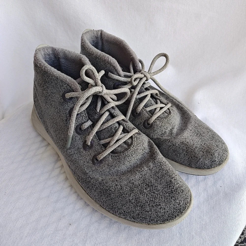 Allbirds Wool Runner-up Mizzles Gray Mens Wool Hightop Sneaker 12 Lace Up Casual
